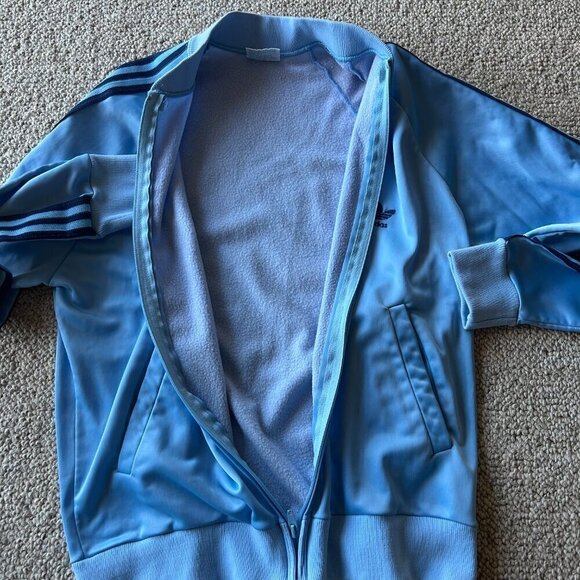 VTG 80s Adidas ATP Keyrolan Tracksuit Jacket Blue 3 Stripe Size M – Made in USA - Picture 6 of 9